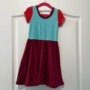 Dot Dot Smile Red and Teal Kids Dress